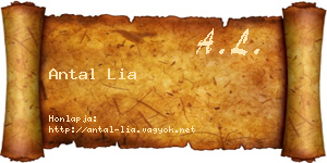 Antal Lia névjegykártya